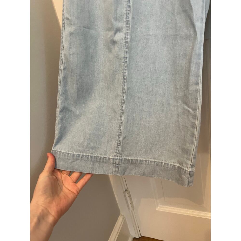 NEW Loft Breezy Wide Leg Crop Pants Chambray Blue 100% Cotton Pull On Women's S - Picture 6 of 14